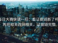 每日大赛快读一招：看证据链断了吗，再把相关改回相关，证据链完整