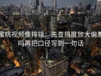 蜜桃视频像排错：先查热度放大偏差吗再把口径写到一句话