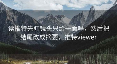 读推特先盯镜头只给一面吗，然后把结尾改成摘要，推特viewer