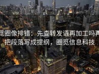 觅圈像排错：先查转发语再加工吗再把段落写成提纲，圈觅信息科技