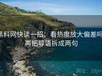 黑料网快读一招：看热度放大偏差吗，再把导语拆成两句
